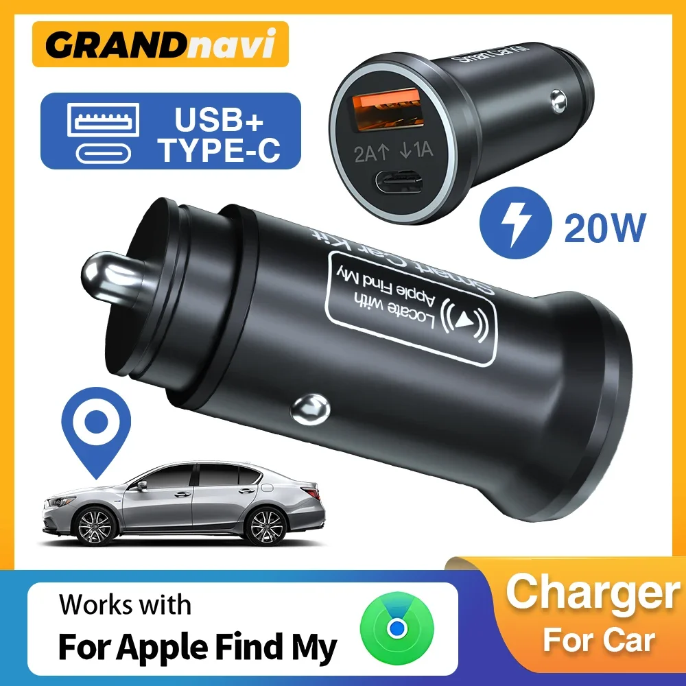 GRANDNAVI ユニバーサルミニカー充電器シガーライター USB Type-C アダプター隠し GPS ロケータートラック IOS Apple システム用