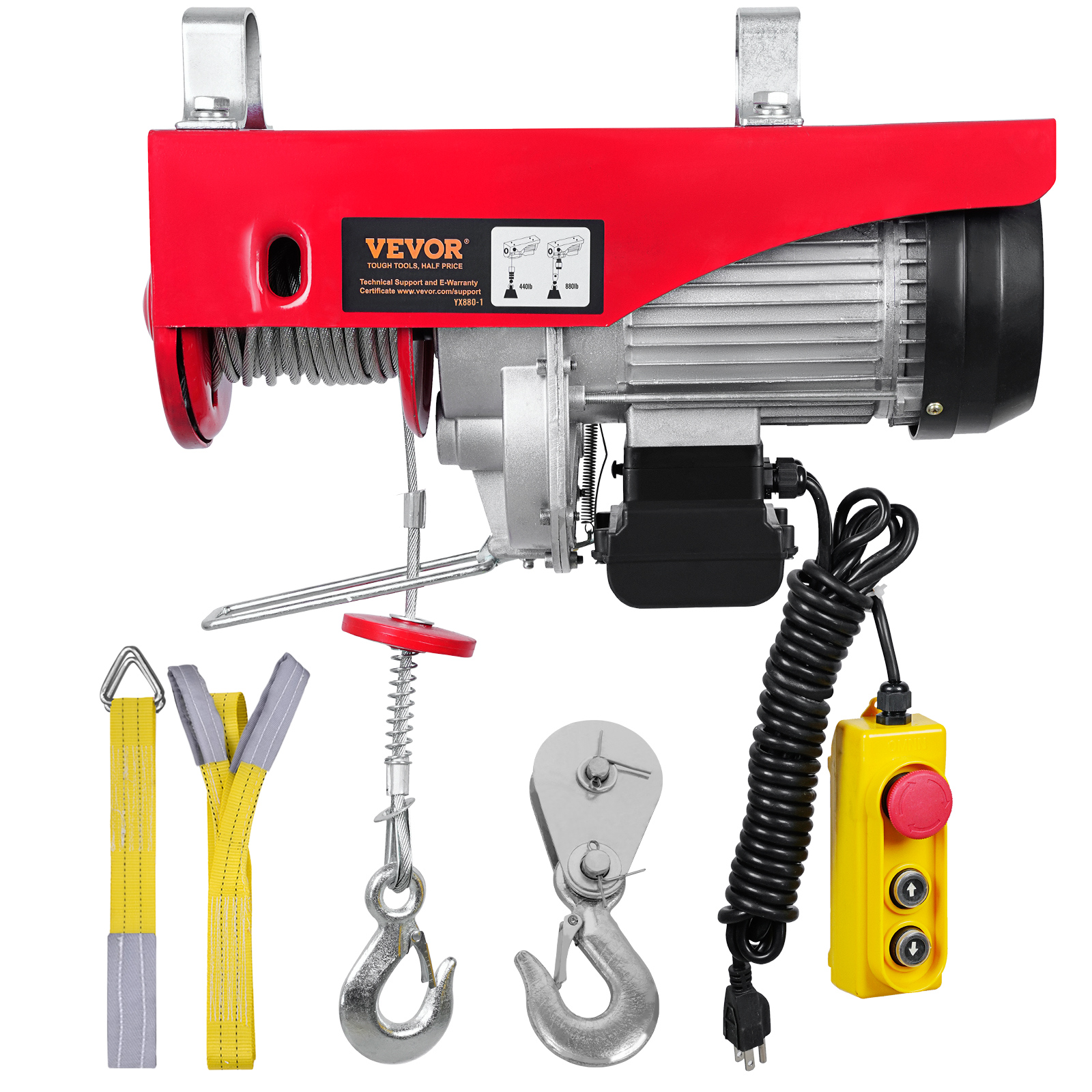 SucceBuy 200-800kg 電動ホイスト 有線/無線リモコン付き リフティングクレーンケーブルホイストウインチ ボートガレージエレベーター用