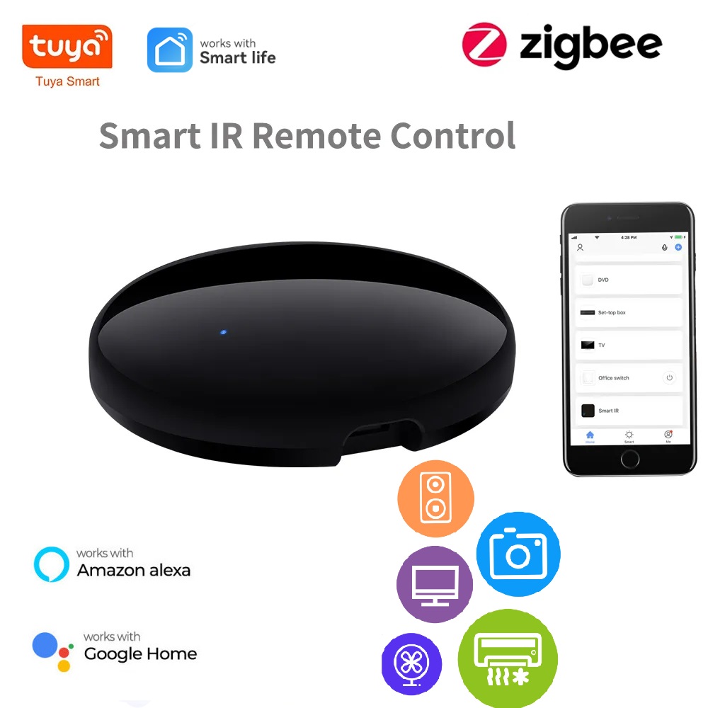 ZS08 Tuya Zigbee スマート IR リモコン Alexa Google ホーム用 AC テレビスマートホームブラスター赤外線ユニバーサルリモコン