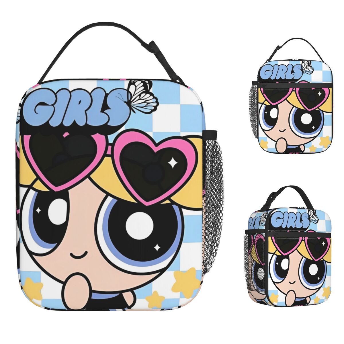 P-PowerPuffs ランチバッグかわいいポータブル断熱ランチボックス女性スクールグラフィッククーラーバッグ美的オックスフォードサーマルランチバッグ