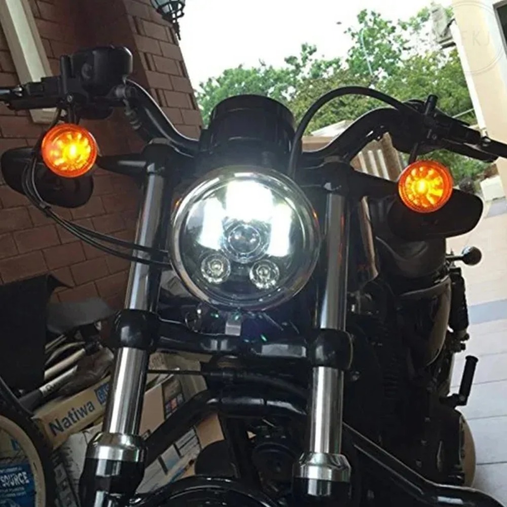 ハーレースポーツスター XL 883 1200 ダイナ用 1psc ブラック 5-3/4 インチ 5.75 LED ヘッドライト高および低用
