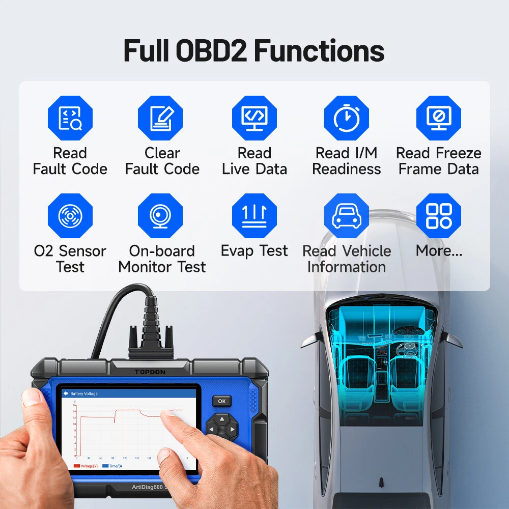 TOPDON ArtiDiag600S 4 システム OBD2 スキャナ車診断ツール自動車 ABS SRS TPMS エンジンテスト自動車修理機械ツール