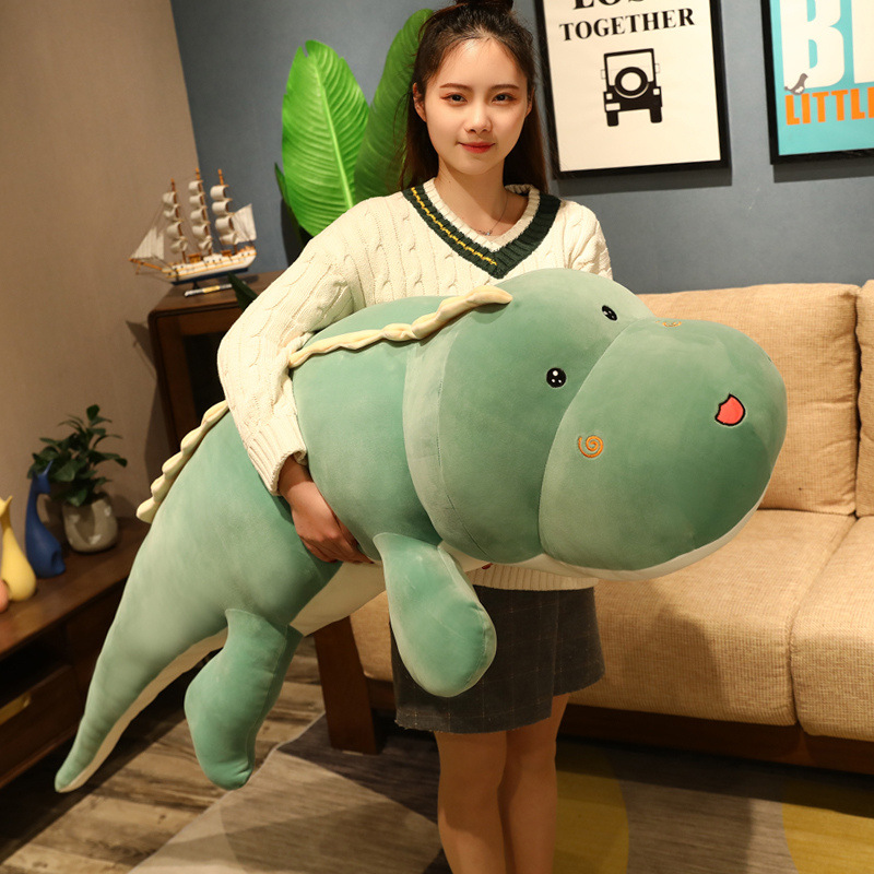 新しい 80 センチメートルビッグロングかわいい恐竜ぬいぐるみソフト漫画動物ワニぬいぐるみボーイフレンド枕子供女の子の誕生日ギフト