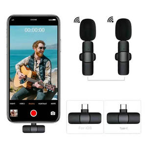 熱い販売ワイヤレス K9 2.4 グラムマイククリップポータブル会議ライブラベリア受信機付き iphone と Android 携帯電話