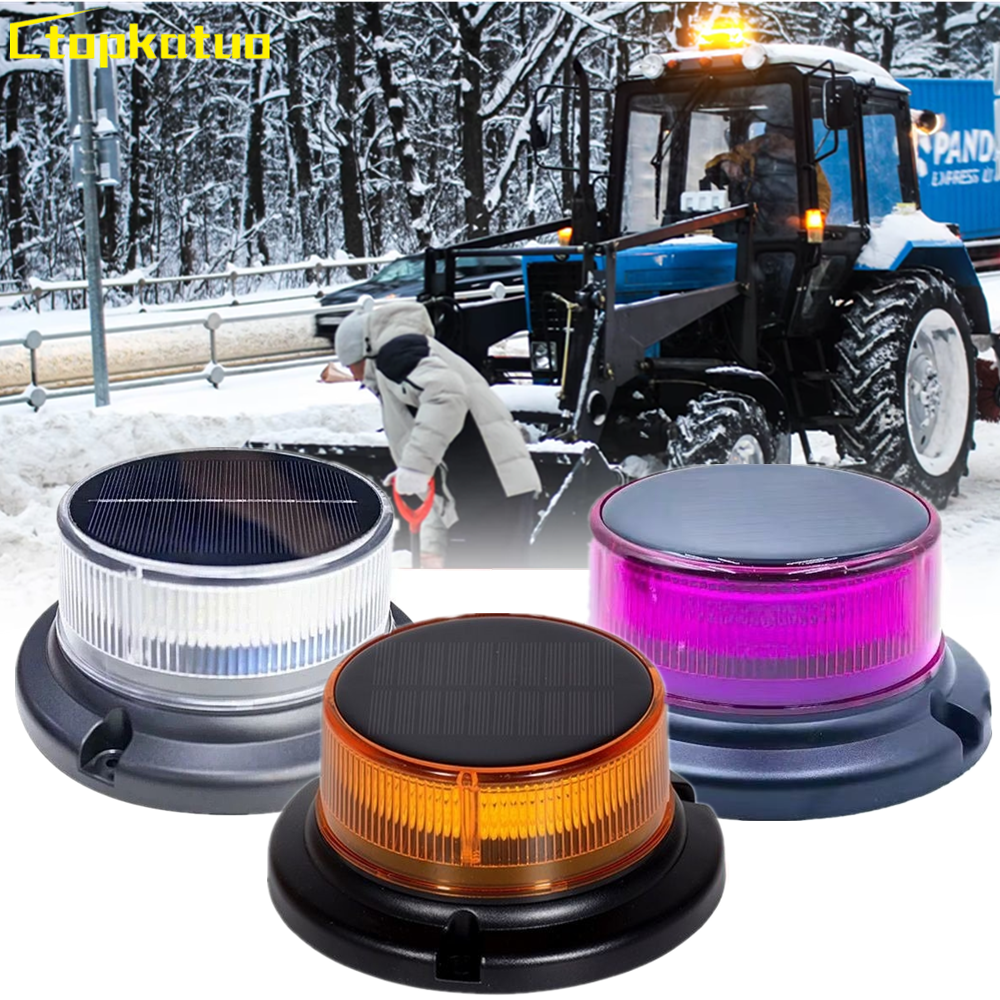 ソーラー警告ストロボライト USB 充電式 LED 点滅回転ライト磁気ベース車のトラックのルーフトップ信号ストロボランプ