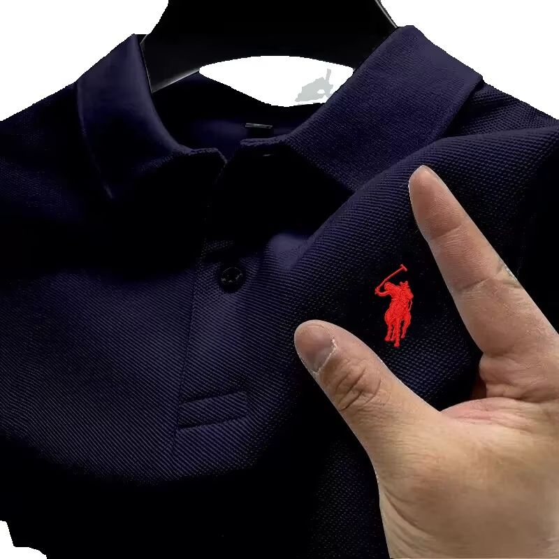 新しいメンズ高品質刺繍ロゴ半袖ポロシャツ、夏のファッション、カジュアル、快適、通気性 Tシャツ トップス