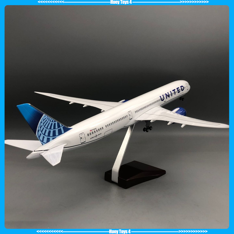 43cm ユナイテッド航空ボーイング 787‑10 飛行機モデル LED ライト付き