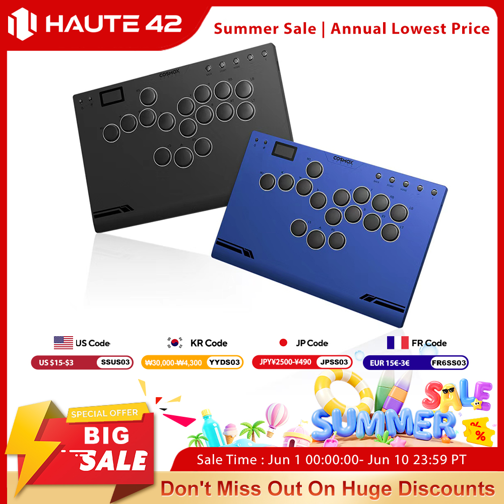 Haute42 M-Ultra Gen 2 アルミ合金ファイトスティックレバーレスヒットボックスコントローラ PC/PS4/PS5 スティックレスアーケードスティックコントローラ