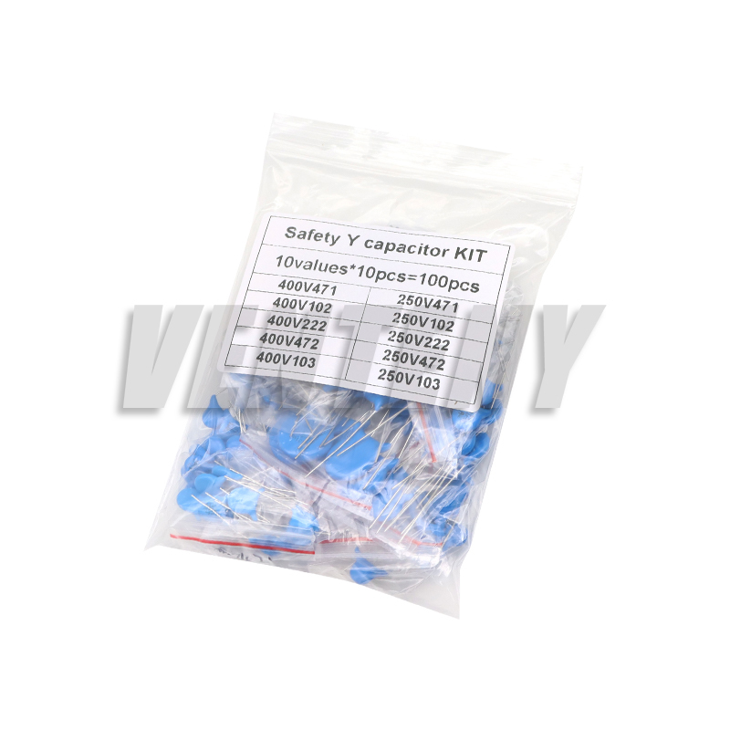 100 ピース/ロット安全 Y コンデンサキット 10 値各 10 個 400VAC 250VAC 471 102 222M 472M 103M DIY セット