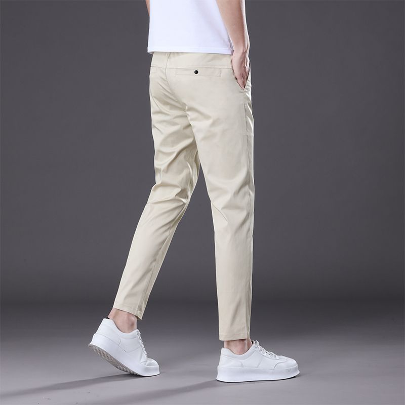 2025 新しい夏足首までの長さのパンツ男性ストレートフィットファッション薄型ブランド服無地カジュアルズボン男性 28-38