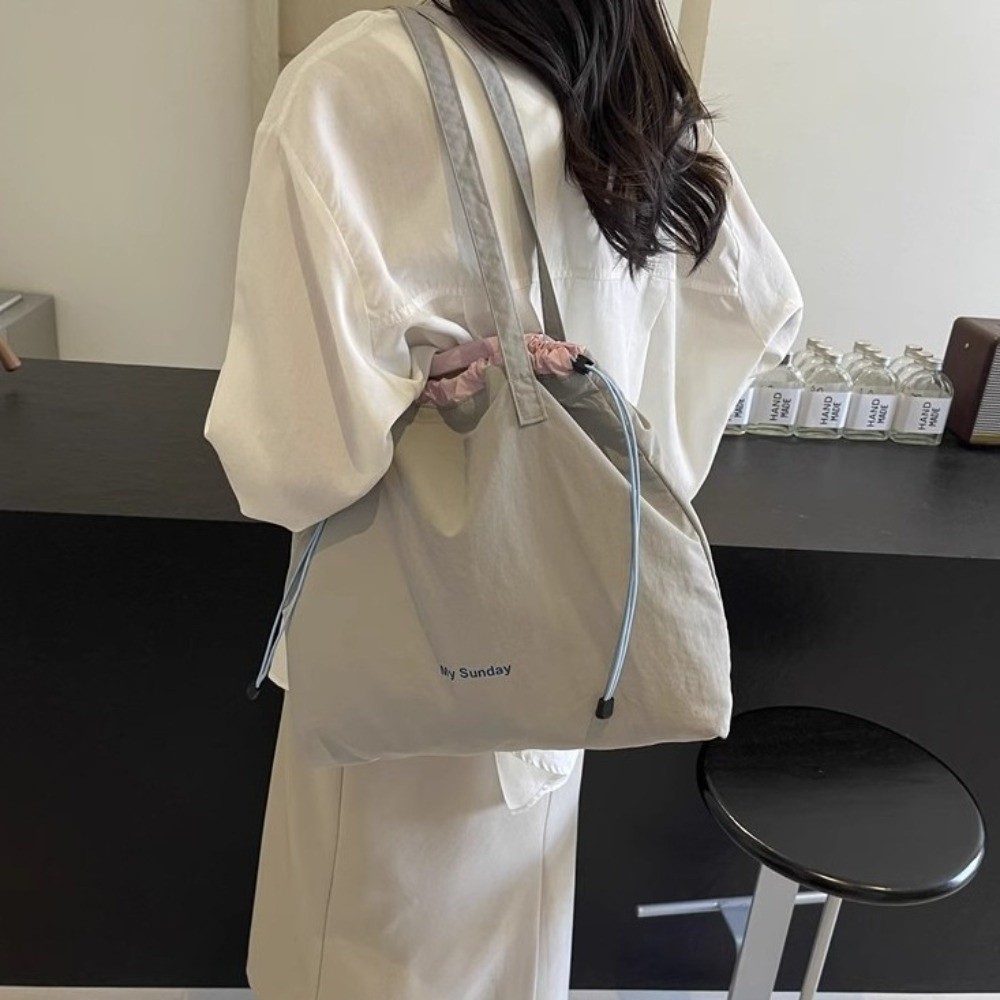 ファッション大容量トートバッグ軽量キャンバスショルダーバッグ巾着女性ハンドバッグ