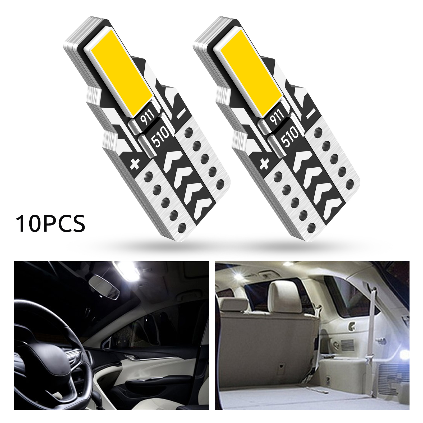 Novsight T10-4 LED 電球 10 個車読書駐車ドームドアトランクライト幅広い用途 6000K 白色電球高輝度 100LM