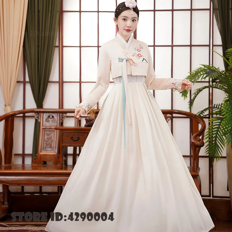 Embroidery National Dance Wear Korean Court Costumes Korean Traditional Hanbok Wedding Party Dress Stage Performances Suit ﻿
