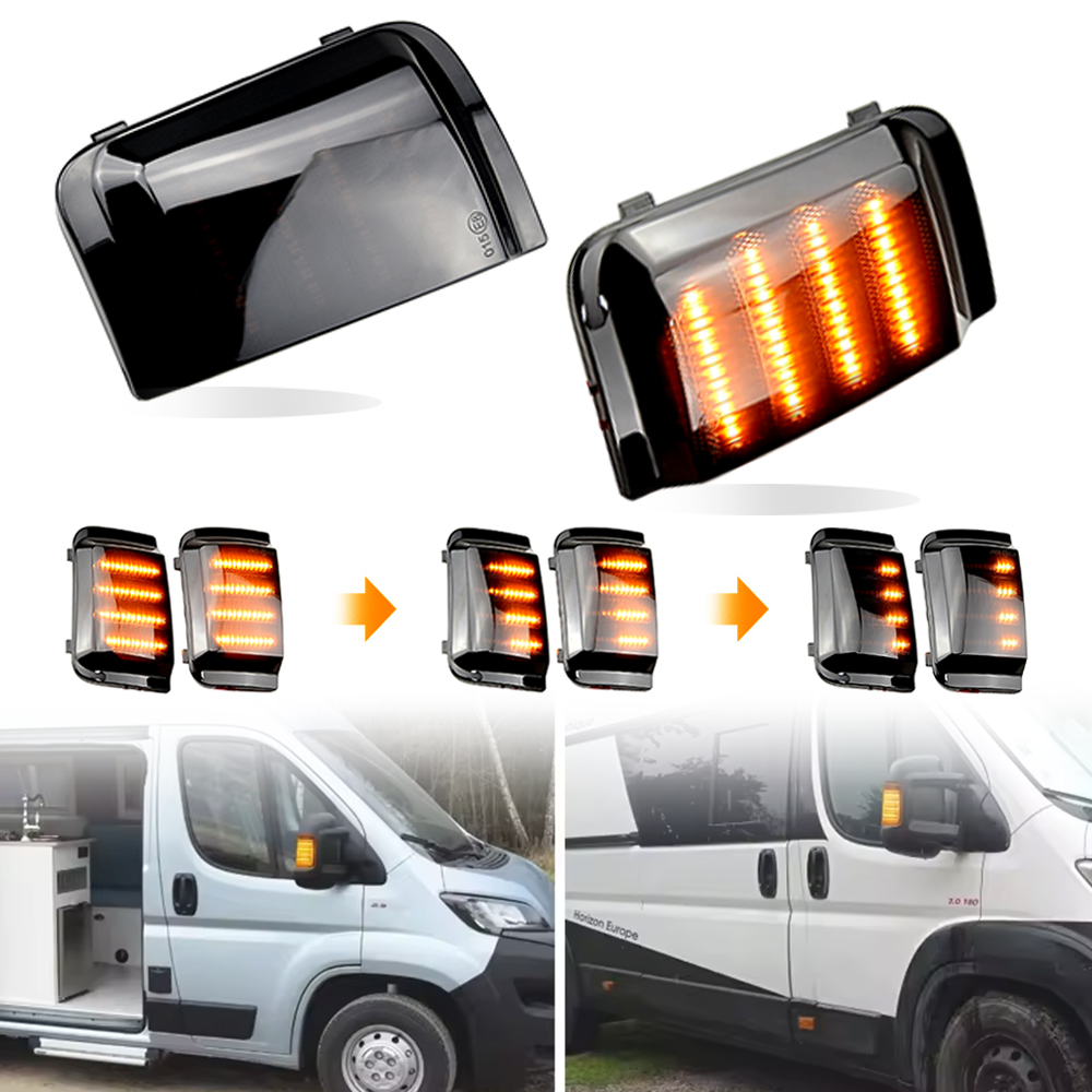 2 個プジョーボクサー用シトロエンジャンパーリレートラック車 LED ダイナミックターンシグナルミラーライト RAM プロマスター用フィアット Ducato