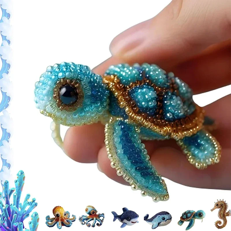 3D 真珠刺繍タコ真珠刺繍スーツ DIY 真珠刺繍クラフトスーツカメ海馬海洋動物