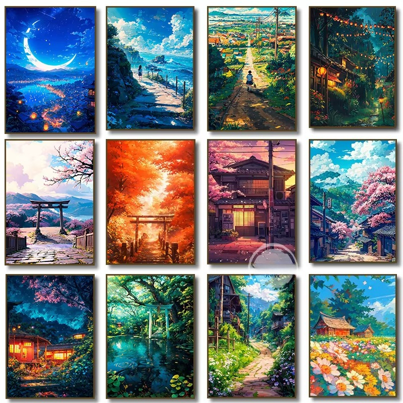 ジグソーパズル 大人用 1000PCS-50X70CM 日本山村アートワーク マインドフルゲーム ストレスリリーフ 装飾ギフト
