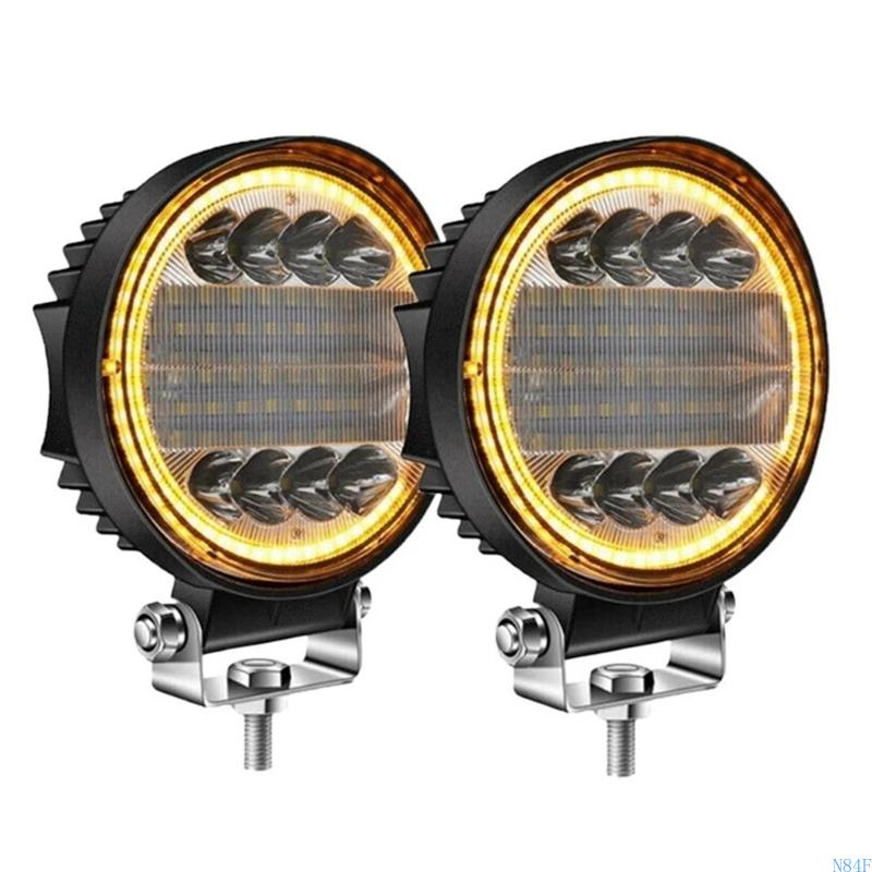 N84F 2 個オフロードスポットフラッドコンボビーム修正アクセサリー LED ワークライトスポットフラッドライトドライビングフォグランプ防水