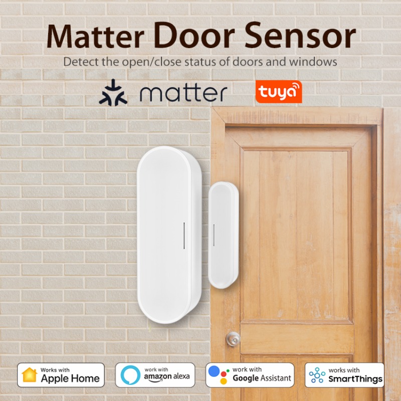 Tuya Matter Thread ドアウィンドウセンサー USB 電源スマートホームワイヤレス検出器 HomeKit Alexa Google Home SmartThings と連携
