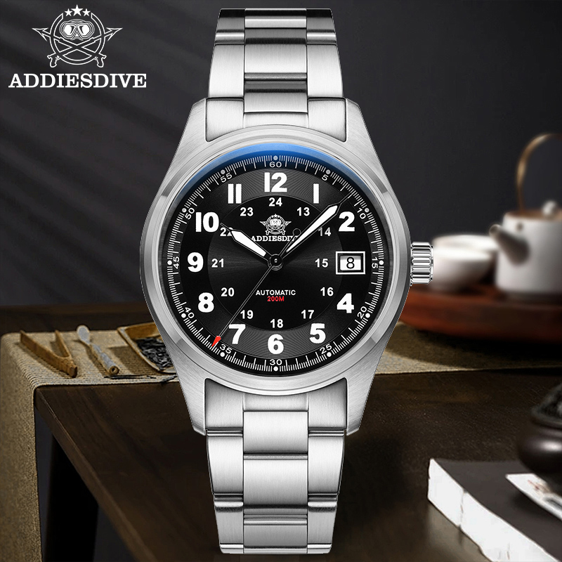 ADDIESDIVE AD2525 自動腕時計男性用 39 ミリメートルサファイア日本 8215 機械式時計防水 20Bar 発光高級時計