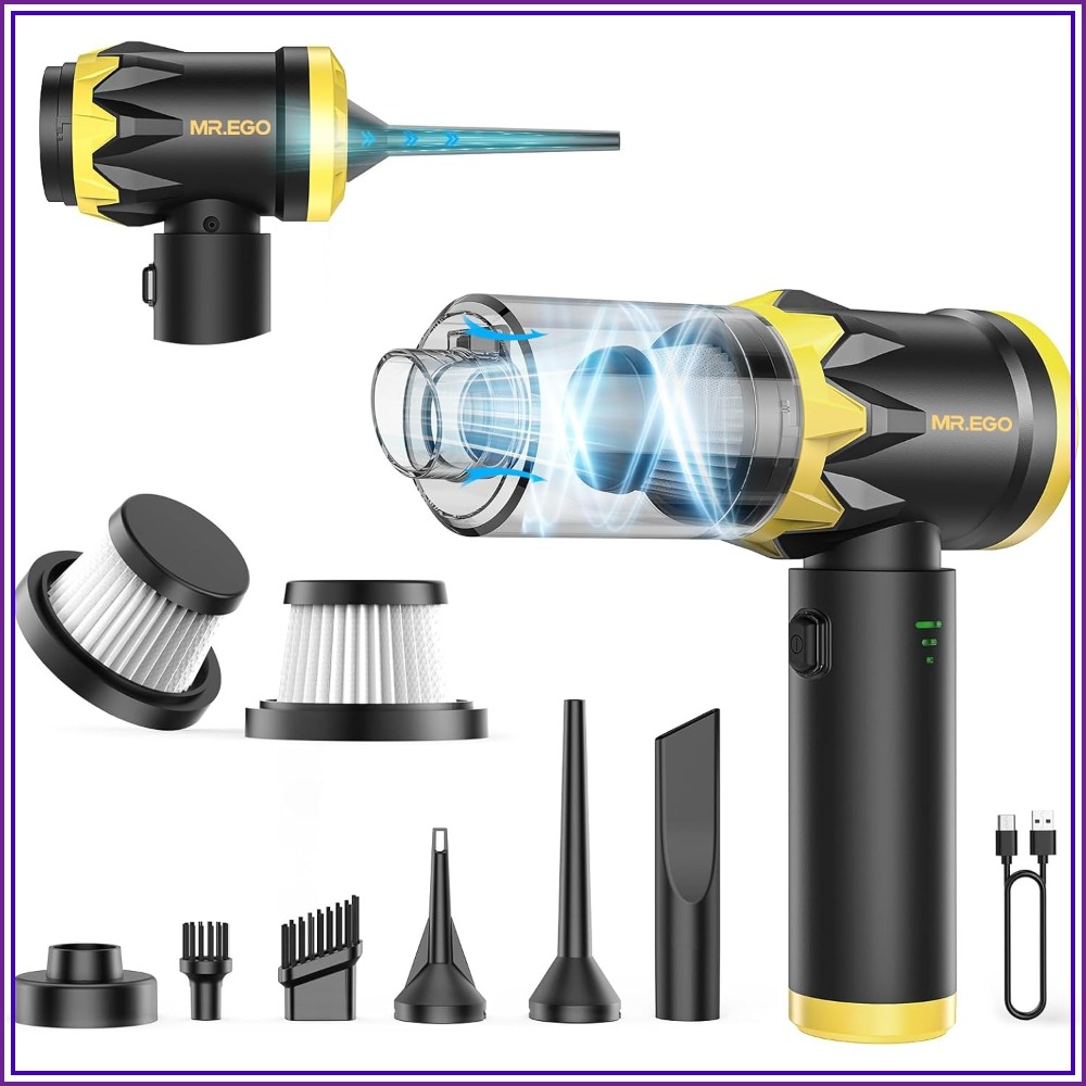 22000Pa Cordless Handheld Vacuum, 4-in-1 Car & Home Cleaner with Brushless Motor, Multi-Nozzles, Washable Filter, Type-C Charging, 1 lb