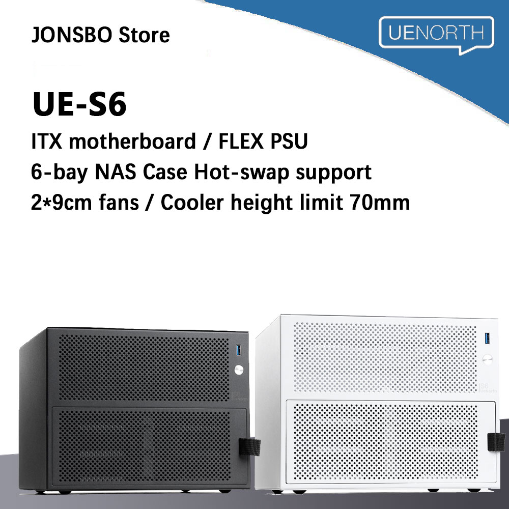 UENORTH UE-S6 6 スロット NAS シャーシ itx マザーボード DIY デスクトップストレージサーバー小型ケースバックプレーン付きホットスワップをサポート
