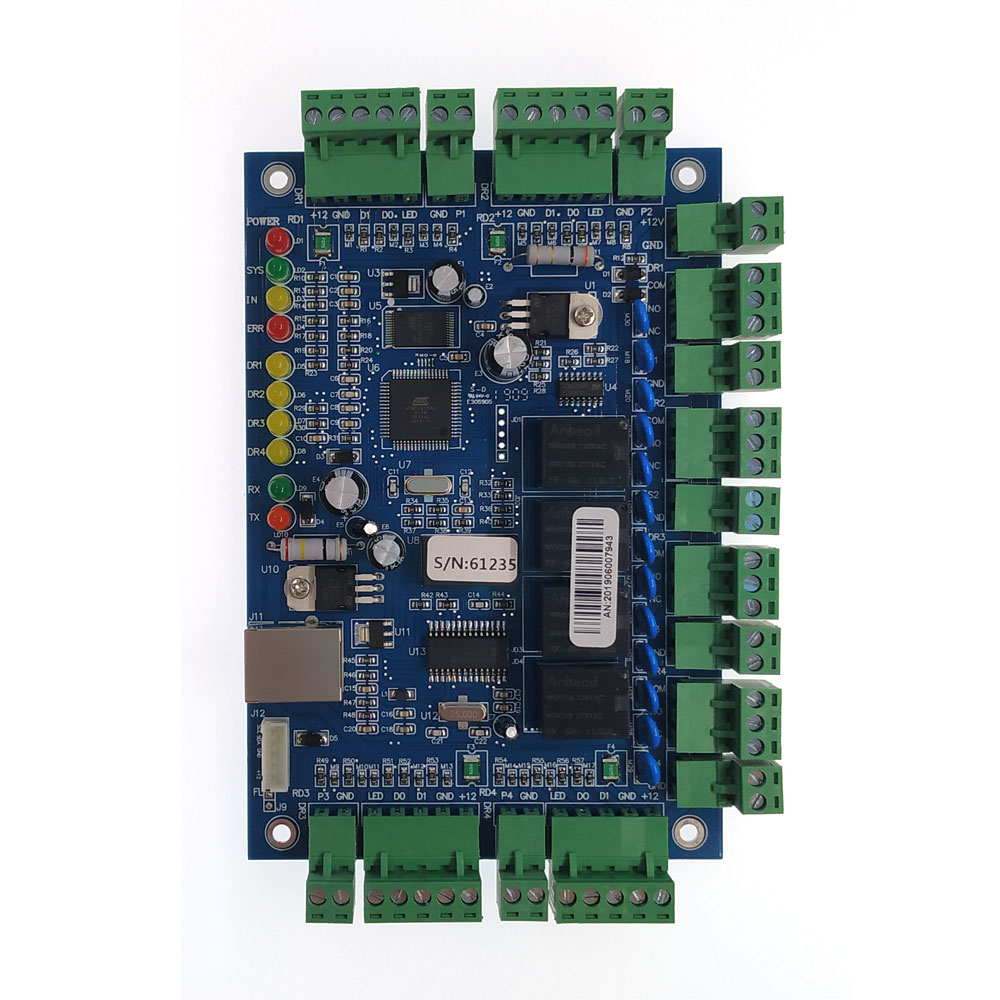 TCP IP 4 ドア アクセス コントローラー、マルチアクセス機能、火災警報器などをサポート
