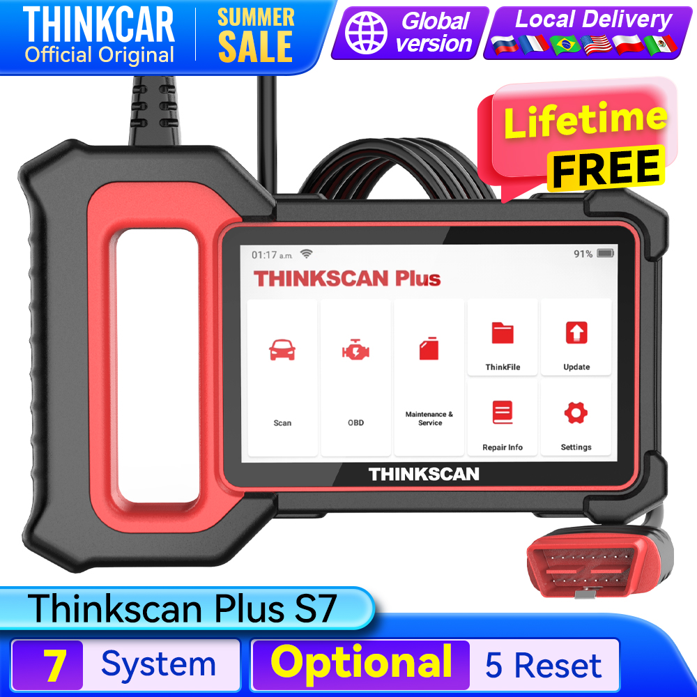 THINKCAR THINKSCAN PLUS S4 S7 OBD2 スキャナ ECM ABS SRS TCM BCM システム DIY オプション リセット Wifi 無料アップデート車診断ツール