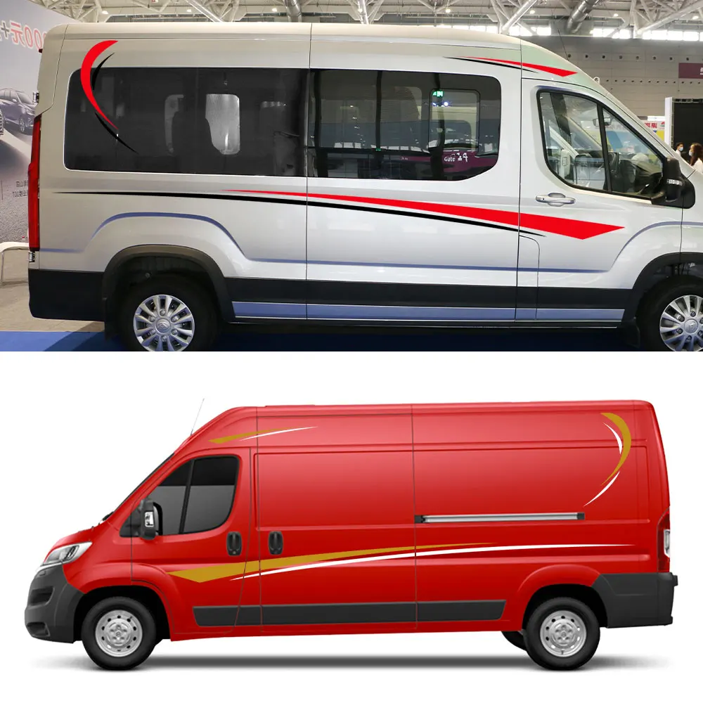 車体サイドステッカーグラフィックストライプデカールキャンピングカーバン Rv キャンピングカーミニバン貨物パネルトランクバスオートパラアクセサリー