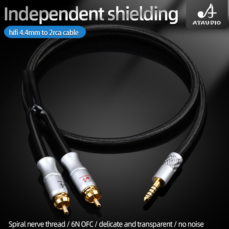 HIFI 4.4 ミリメートルバランス 2rca ケーブルハイエンド 6N OFC 4.4 Rca オーディオケーブル pha2a wm1a 1z zx300a DAC アンプ用