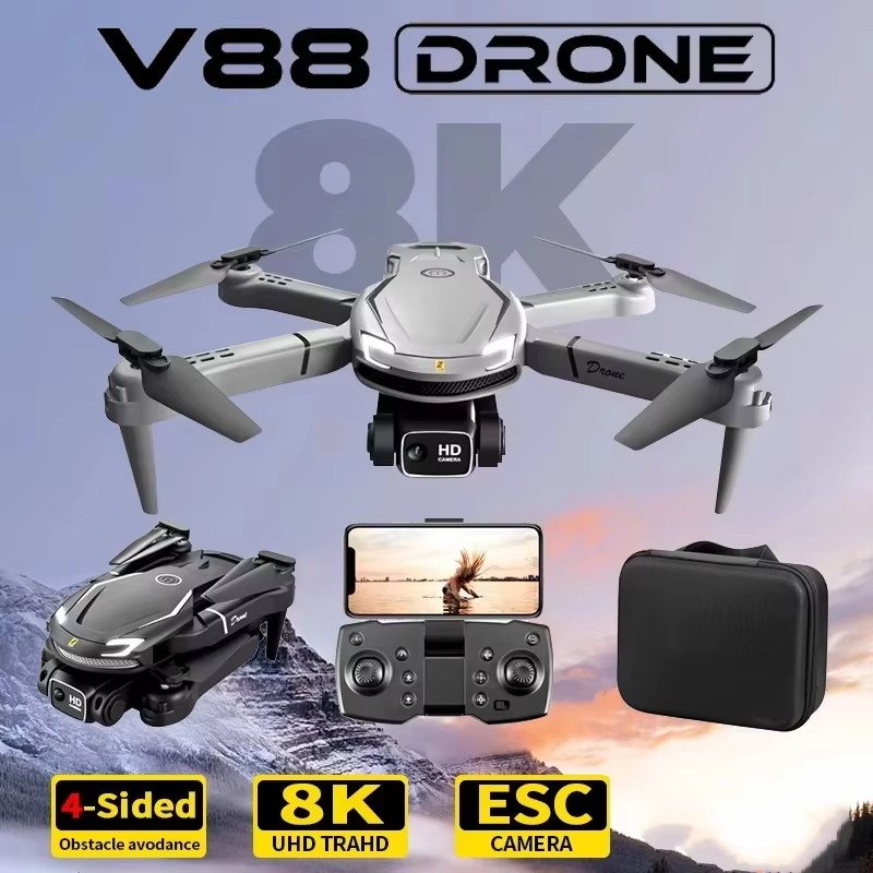 2026 新ホット販売 V88 ドローン 8 18K GPS プロフェッショナル HD 航空写真デュアルカメラ折りたたみリモコン航空機 Quadcopter