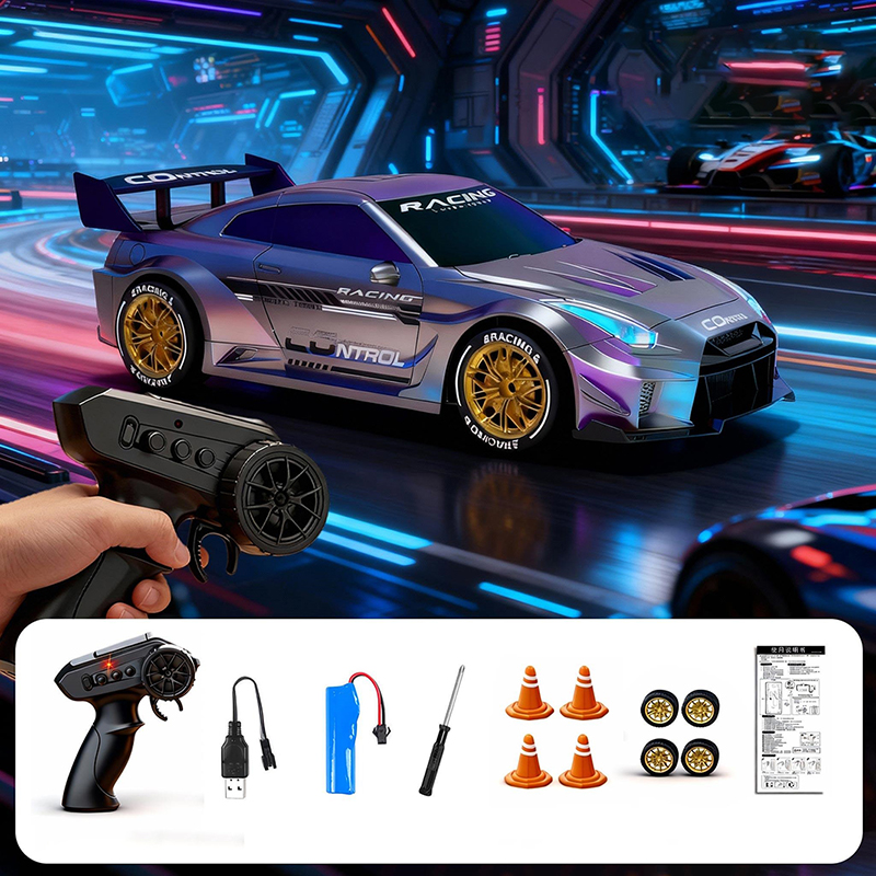 1：24 スケール 4WD リモートコントロールスーパーレーシングカー 911 GTR モデルドリフト Led ライト高速スポーツ車両子供大人のおもちゃ