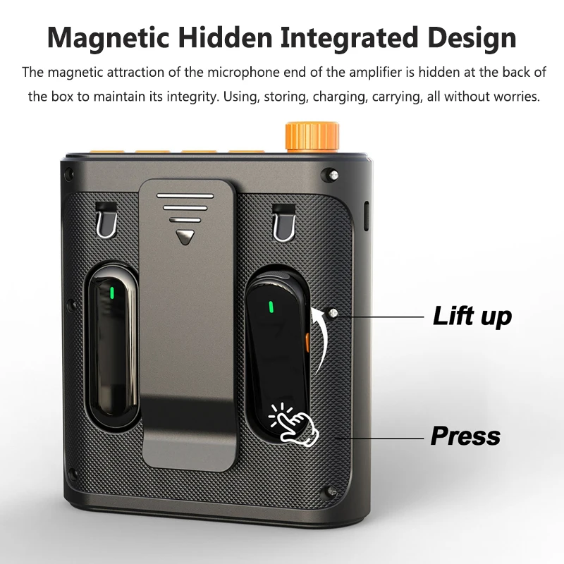 ミニ音声アンプ Bluetooth 接続ポータブルワイヤレスメガホンスピーカーラベリアマイク付き教師ツアーガイド