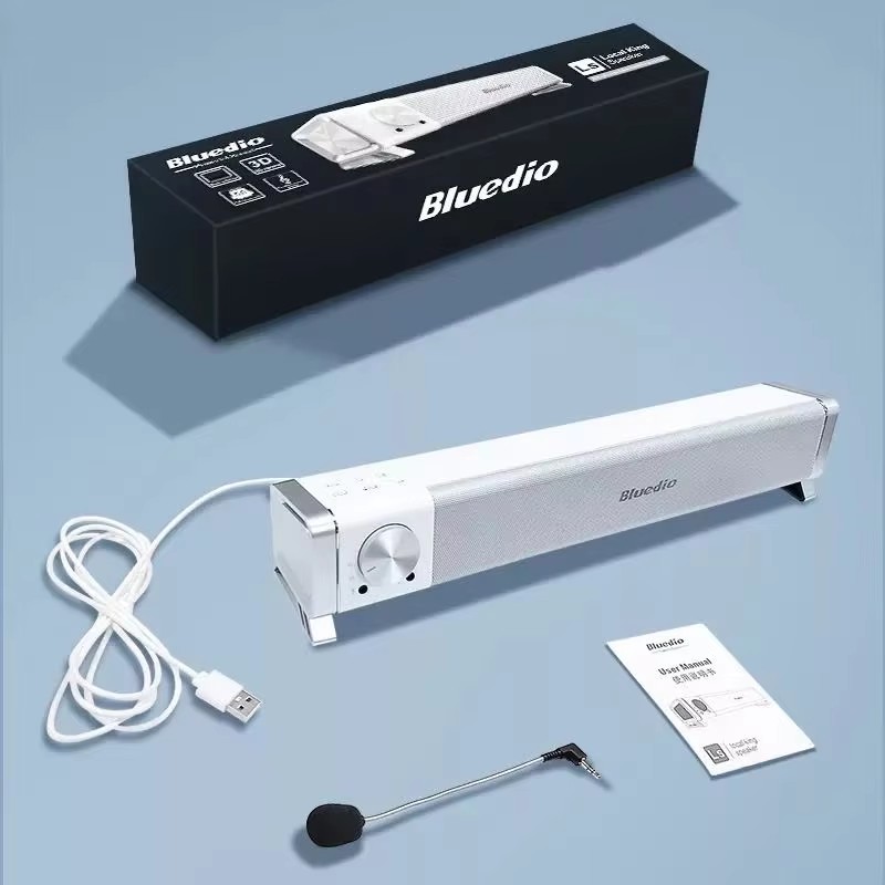 USB 有線 Bluetooth サウンドバーゲームスピーカー 10 ワットパワー低音コンピュータスピーカーデスクトップポータブルモバイル音楽サウンドボックス Bluedio