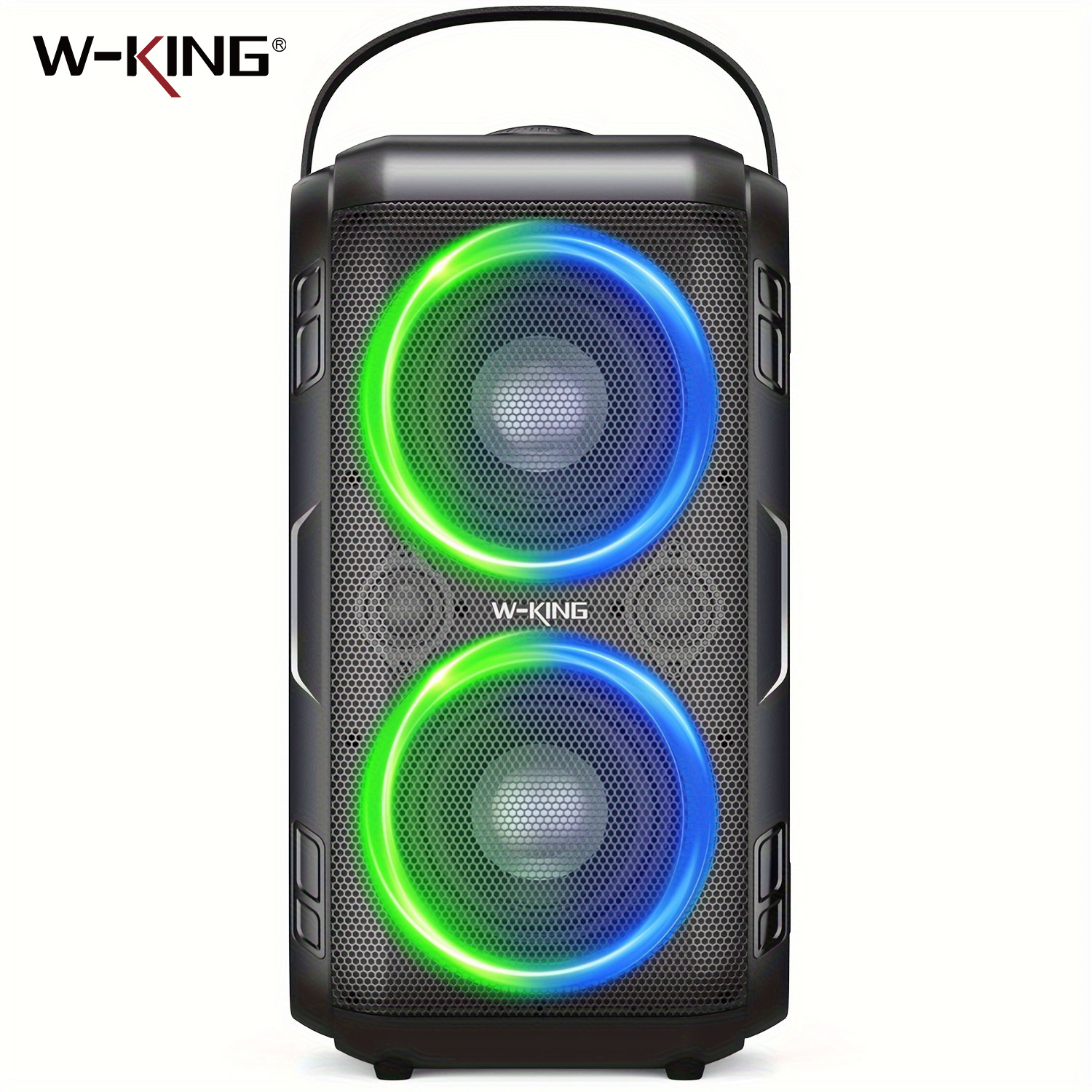 W-KING T9-2 80W RMS Party Portable Speakers Bluetooth Wireless Boombox with 4 Drivers (2*4.04'' Woofer), Huge 105dB Sound Large Party Box