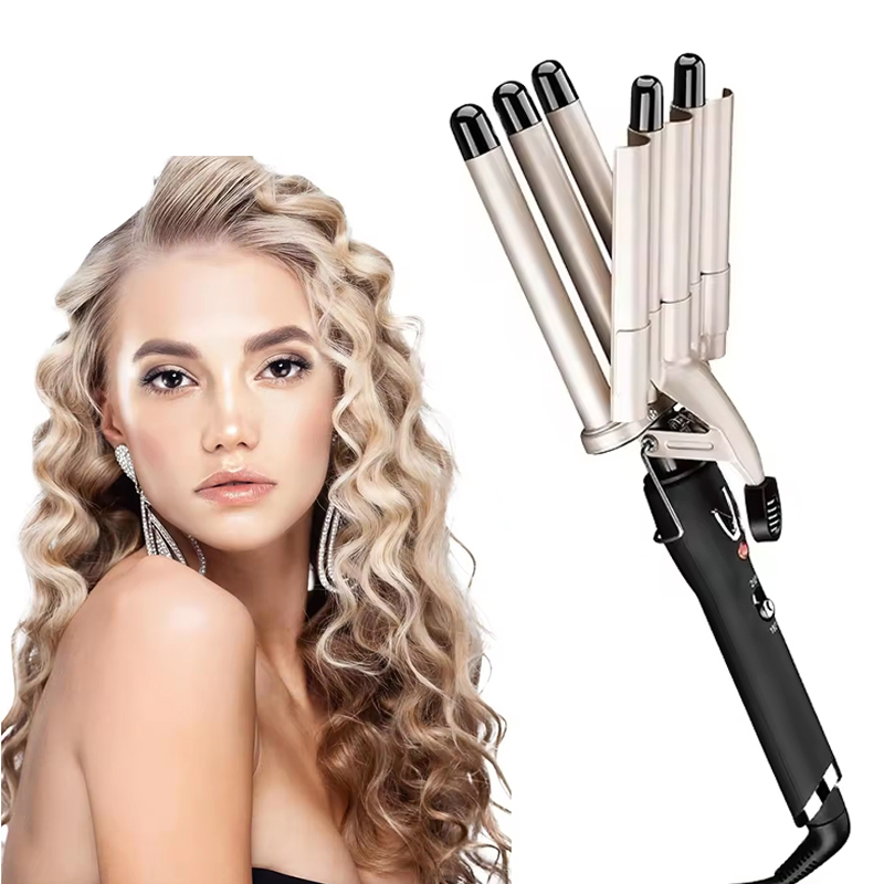 大型電気家庭用セラミック自動ヘアカーラー 5 チューブ水波紋卵ロール PTC ヒーター温度ヘアアイロン