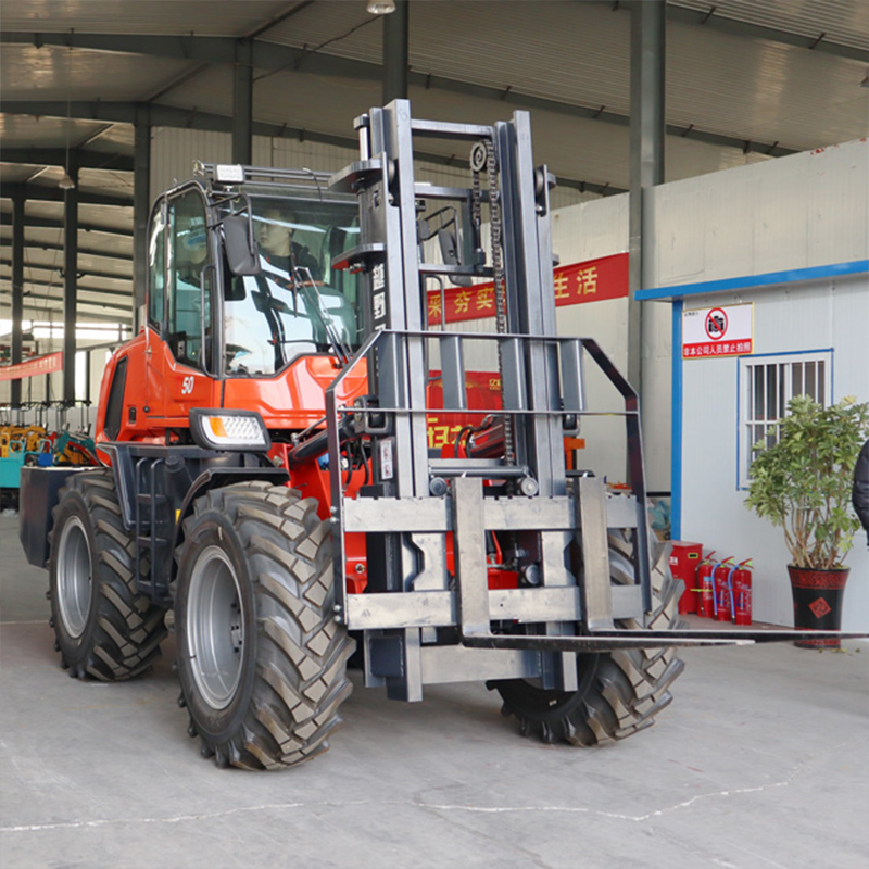 ホットセールカスタマイズされた5tオフロードフォークリフト | 4WD ディーゼル 5000kg リフト |無料パーツ