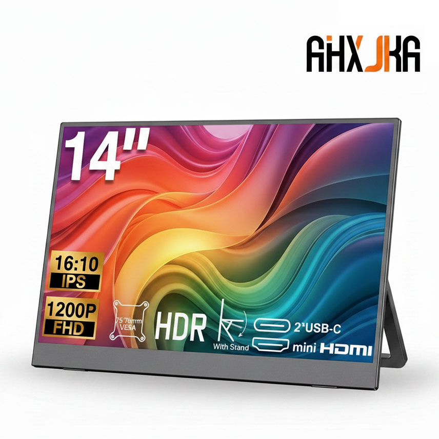 14 インチスクリーンポータブルモニター FHD 300Nits 超薄型バックスタンドデザインポータブルモニター電話ゲーム PS4/5 スイッチラップトップ