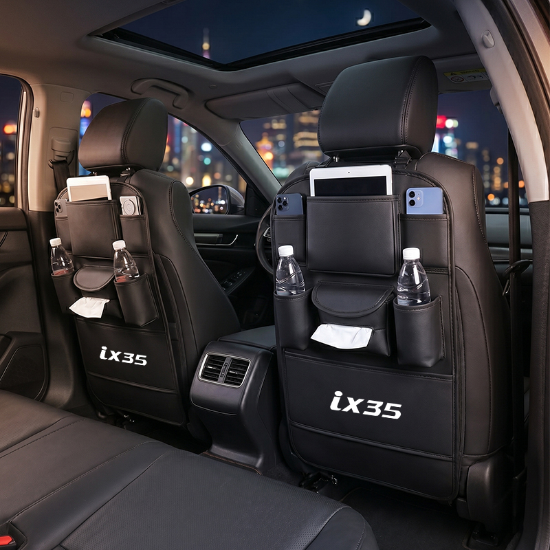 カーシート抗キックマットヒュンダイ I30 i30 N ライン Ix35 ix35 収納ぶら下げバッグシートバックチャイルドキックプロテクターパッド