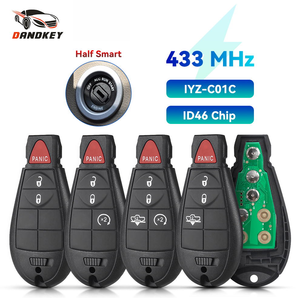 Dandkey 433Mhz IYZ-C01C M3N5WY783X リモートスマートキークライスラージープダッジ車両充電器チャレンジャーデュランゴグランドキャラバン Fob