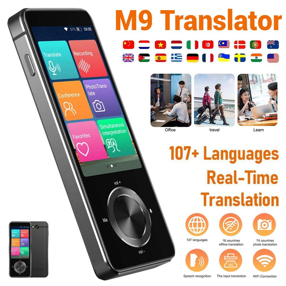 M9 言語翻訳デバイス 107 各国語インテリジェント翻訳デバイス リアルタイム音声、録音、テキスト翻訳デバイス