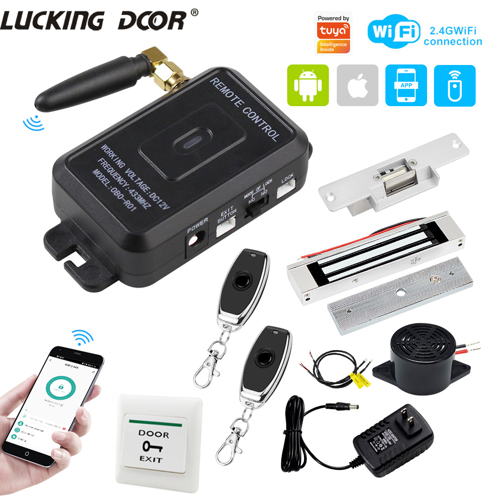 Support Tuya App Access Control Wireless Remote Unlock Gate Controler for Home Office Electric Door Magnetic Strike Lock System
