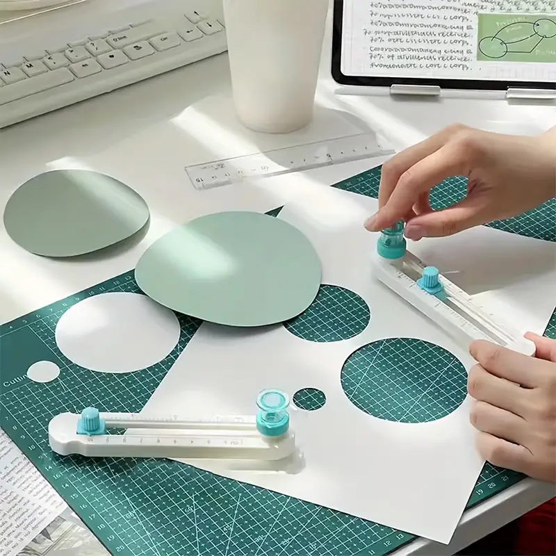 360°調整可能なサークルカッター - 完璧な円形の紙をカットするための精密なスクラップブッキングツール - クラフト愛好家に最適