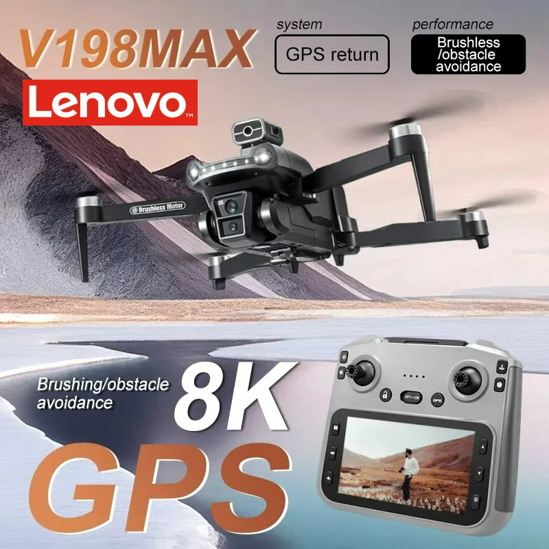 レノボ V198MAX ドローン 8K プロフェッショナル FPV ブラシレスレーザー障害物回避空中光学折りたたみ式 Quadcopter ミニ 4K ドローン