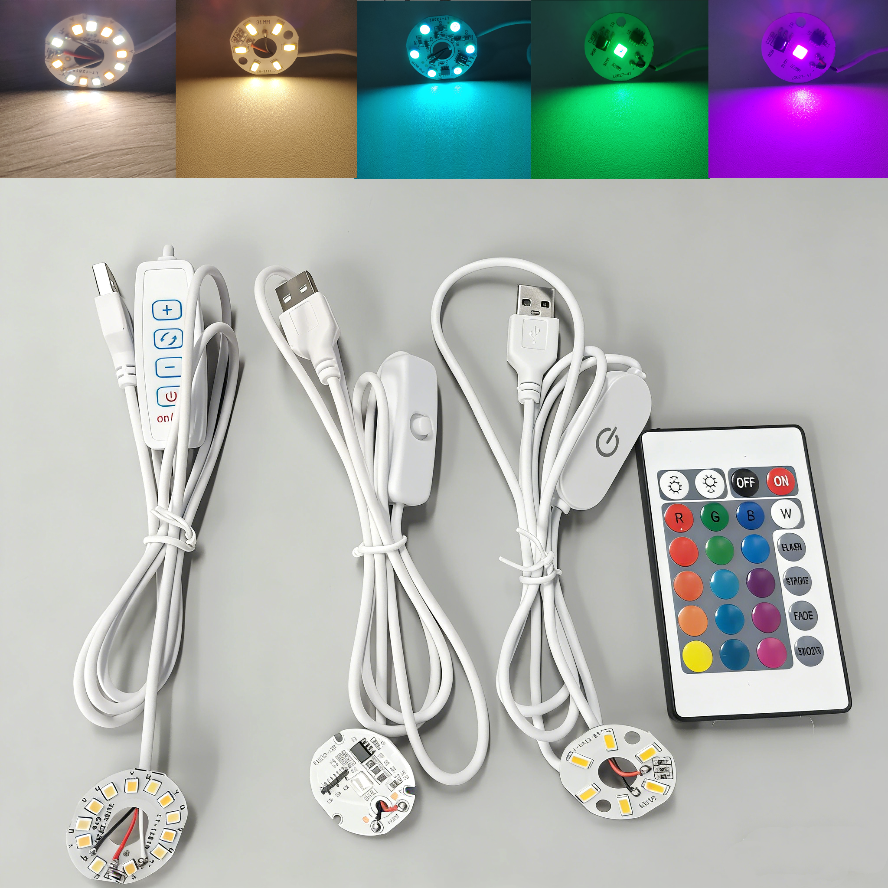 4/2/1 個調光可能な高輝度 5V USB カラフルなグラデーション LED RGB ライトボードリモコン DIY モデルディスプレイライト PCB ボード