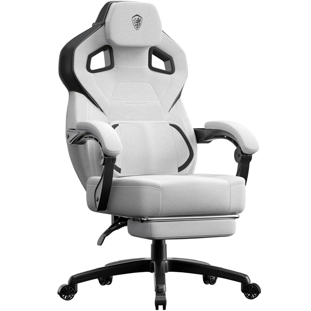 フットレスト付きファブリックゲーミングチェア、ランバーサポート付き大きくて背の高いゲーマーチェア、重量のあるカスタマイズされたワイドバックコンピュータチェア