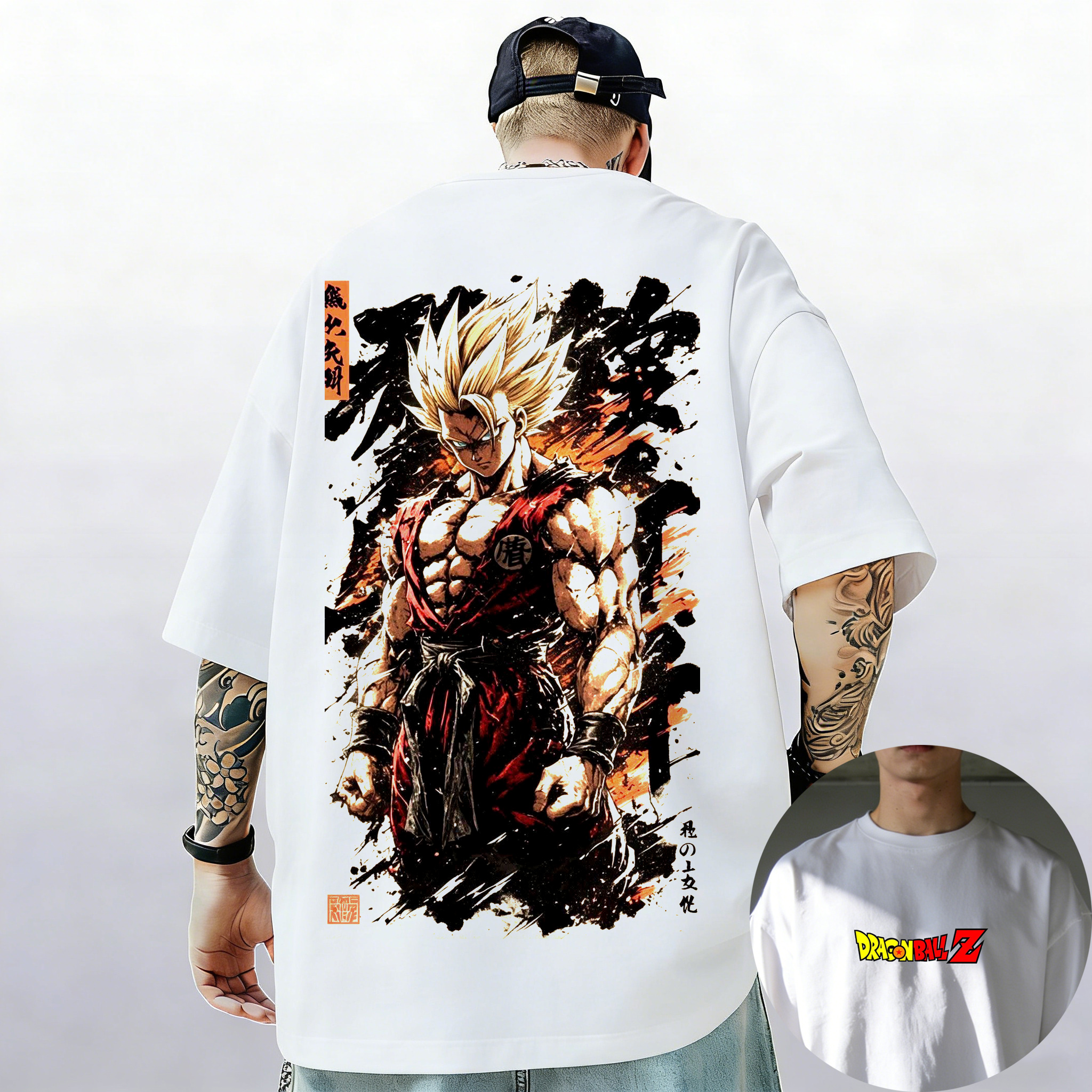 ドラゴンボール Z プリント半袖コットン Tシャツ孫悟空ベジータ男性女性服原宿 Y2k Tシャツヴィンテージ夏ストリート