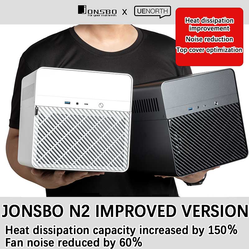 JONSBO N2 ミニ NAS ケース ITX 5 1 ディスク最小 iAluminum 鋼板 CaseSupport 65 mm CPU クーラー一体型上部カバー取り外し可能