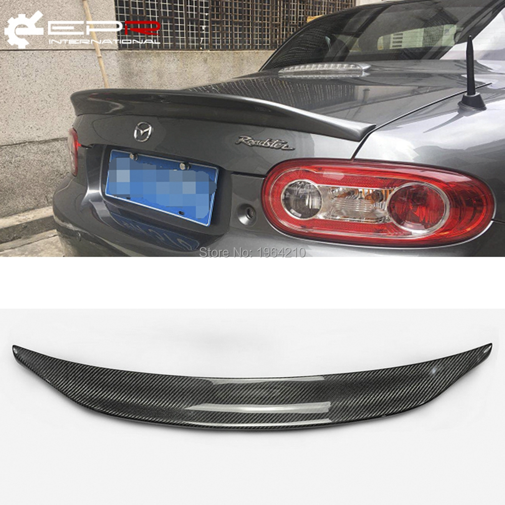 MX5 NC NCEC Roster Miata EPA タイプ 3 2009-2015 カーボンファイバーリアトランクスポイラーテールブーツリップウィング (PRHT ハードトップのみ)