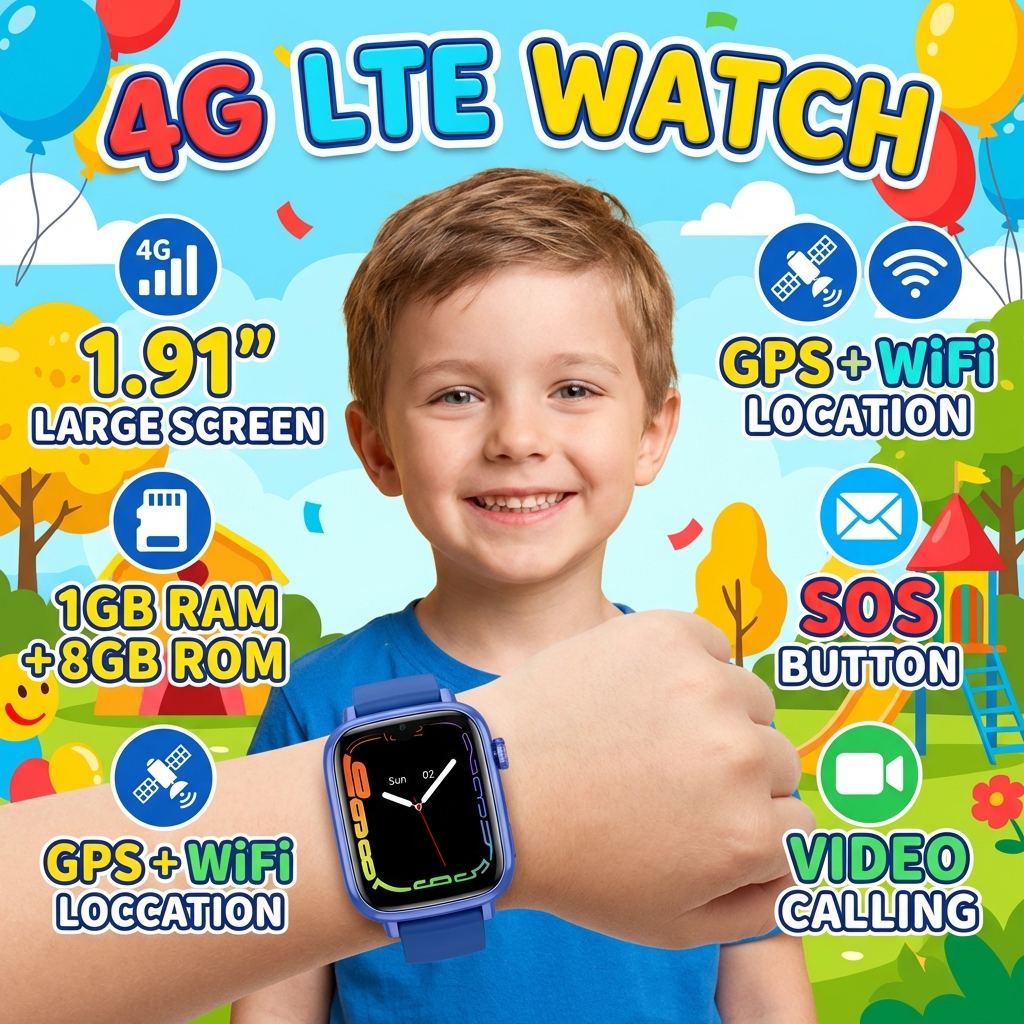 4 グラムスマートウォッチ子供 GPS WiFi 位置トラッカー 2 ウェイビデオ通話音声モニター SOS アプリダウンロード子供電話時計男の子女の子ギフト
