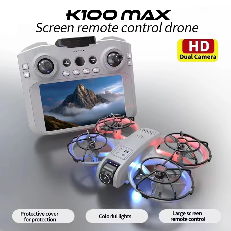 ホット K100 MAX ミニドローンプロフェッショナル 4K HD デュアルカメラ Fpv スクリーンオプティカルフロードローンおもちゃ Quadcopter ブラシレス Dron おもちゃギフト新しい